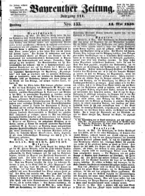 Bayreuther Zeitung Freitag 14. Mai 1858