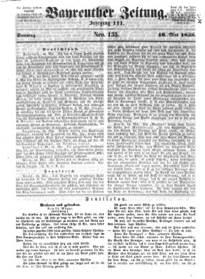 Bayreuther Zeitung Sonntag 16. Mai 1858