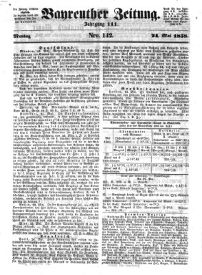 Bayreuther Zeitung Montag 24. Mai 1858