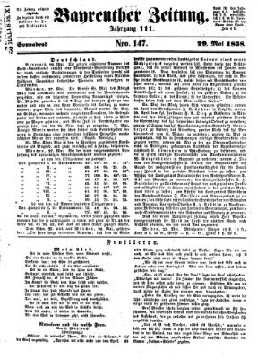 Bayreuther Zeitung Samstag 29. Mai 1858