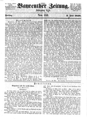 Bayreuther Zeitung Freitag 4. Juni 1858