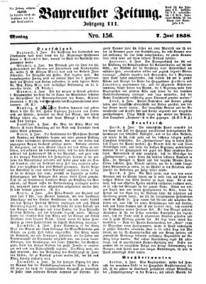 Bayreuther Zeitung Montag 7. Juni 1858