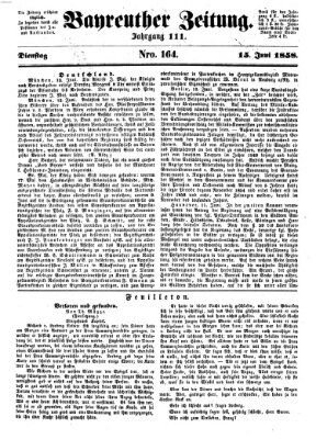 Bayreuther Zeitung Dienstag 15. Juni 1858