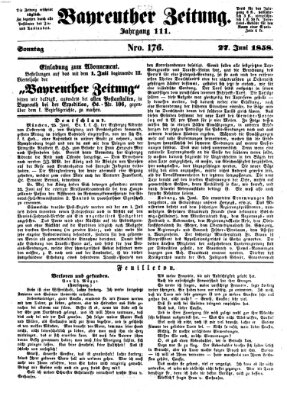 Bayreuther Zeitung Sonntag 27. Juni 1858