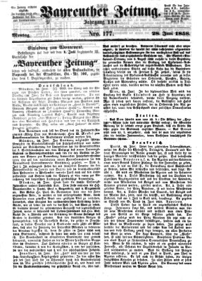 Bayreuther Zeitung Montag 28. Juni 1858