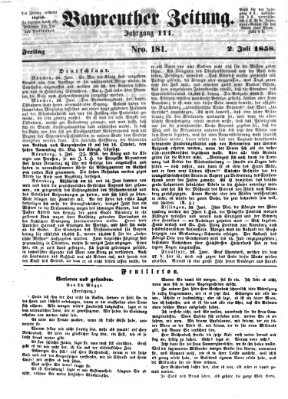 Bayreuther Zeitung Freitag 2. Juli 1858