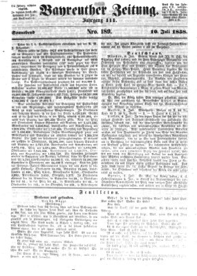 Bayreuther Zeitung Samstag 10. Juli 1858