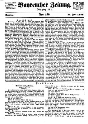 Bayreuther Zeitung Sonntag 11. Juli 1858