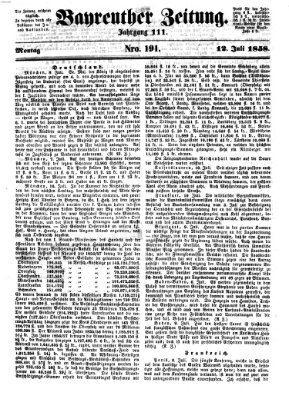 Bayreuther Zeitung Montag 12. Juli 1858