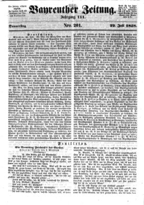 Bayreuther Zeitung Donnerstag 22. Juli 1858