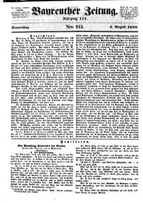 Bayreuther Zeitung Donnerstag 5. August 1858