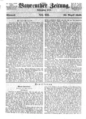 Bayreuther Zeitung Mittwoch 25. August 1858