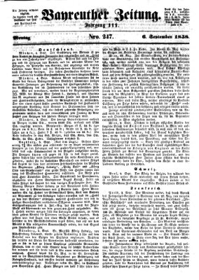 Bayreuther Zeitung Montag 6. September 1858