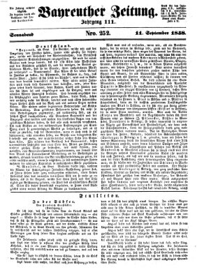 Bayreuther Zeitung Samstag 11. September 1858