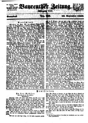 Bayreuther Zeitung Samstag 18. September 1858