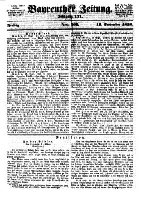 Bayreuther Zeitung Sonntag 19. September 1858