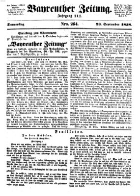 Bayreuther Zeitung Donnerstag 23. September 1858