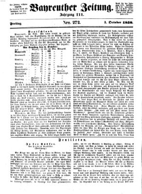 Bayreuther Zeitung Freitag 1. Oktober 1858