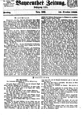 Bayreuther Zeitung Freitag 15. Oktober 1858