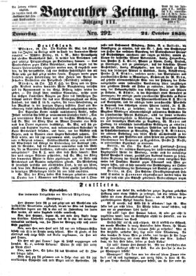 Bayreuther Zeitung Donnerstag 21. Oktober 1858