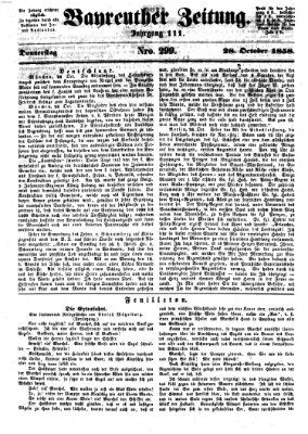 Bayreuther Zeitung Donnerstag 28. Oktober 1858