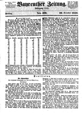 Bayreuther Zeitung Freitag 29. Oktober 1858