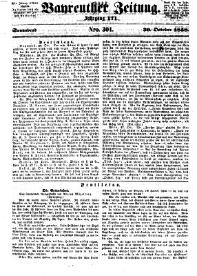 Bayreuther Zeitung Samstag 30. Oktober 1858