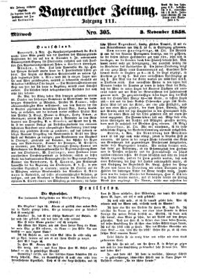 Bayreuther Zeitung Mittwoch 3. November 1858