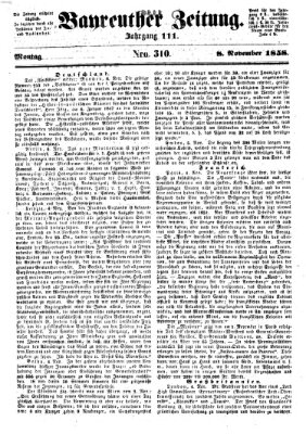 Bayreuther Zeitung Montag 8. November 1858