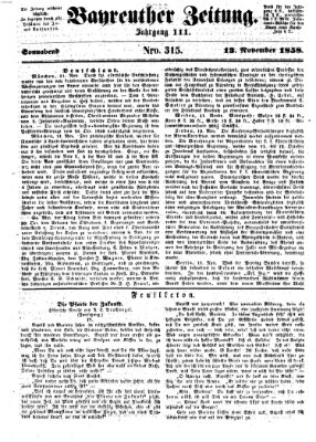 Bayreuther Zeitung Samstag 13. November 1858