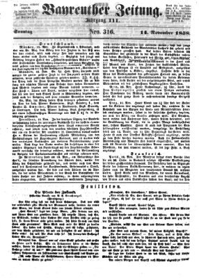 Bayreuther Zeitung Sonntag 14. November 1858