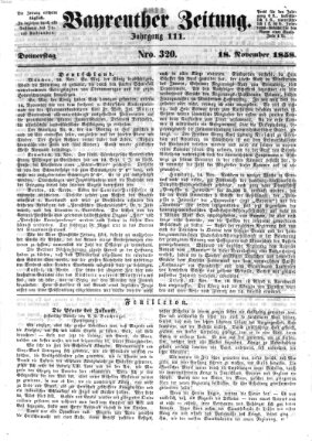 Bayreuther Zeitung Donnerstag 18. November 1858