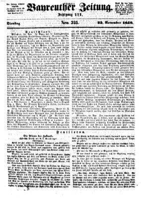 Bayreuther Zeitung Dienstag 23. November 1858