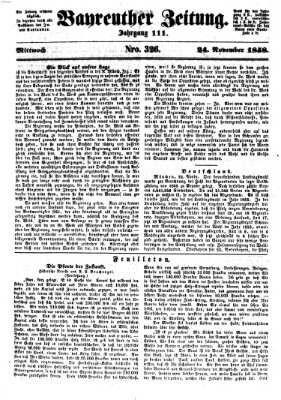 Bayreuther Zeitung Mittwoch 24. November 1858