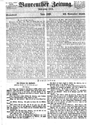 Bayreuther Zeitung Samstag 27. November 1858