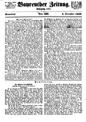 Bayreuther Zeitung Samstag 4. Dezember 1858