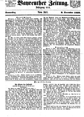 Bayreuther Zeitung Donnerstag 9. Dezember 1858