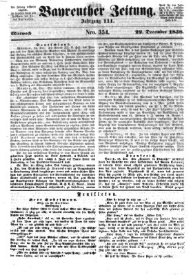 Bayreuther Zeitung Mittwoch 22. Dezember 1858