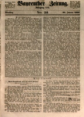 Bayreuther Zeitung Dienstag 25. Januar 1859