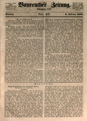 Bayreuther Zeitung Sonntag 6. Februar 1859