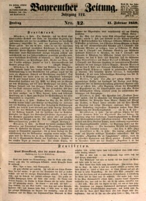 Bayreuther Zeitung Freitag 11. Februar 1859