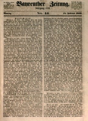 Bayreuther Zeitung Montag 14. Februar 1859