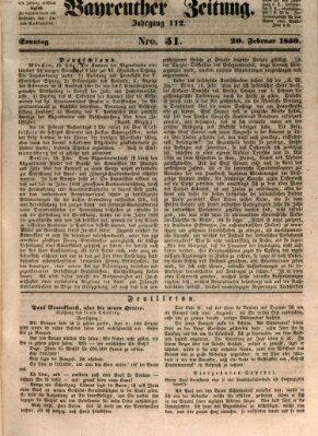 Bayreuther Zeitung Sonntag 20. Februar 1859