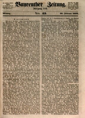 Bayreuther Zeitung Montag 28. Februar 1859