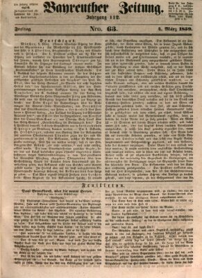 Bayreuther Zeitung Freitag 4. März 1859