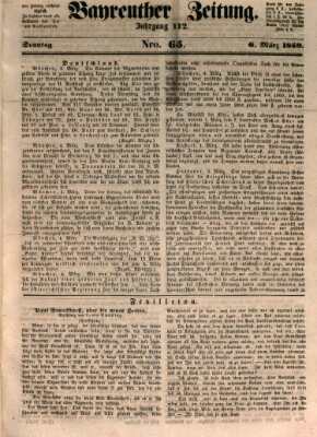 Bayreuther Zeitung Sonntag 6. März 1859