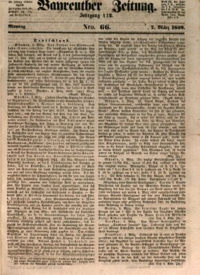 Bayreuther Zeitung Montag 7. März 1859