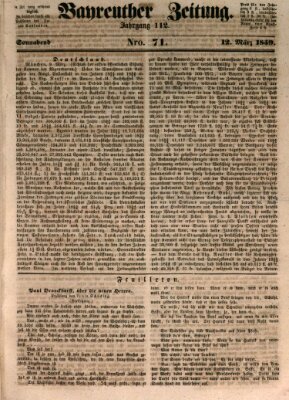 Bayreuther Zeitung Samstag 12. März 1859