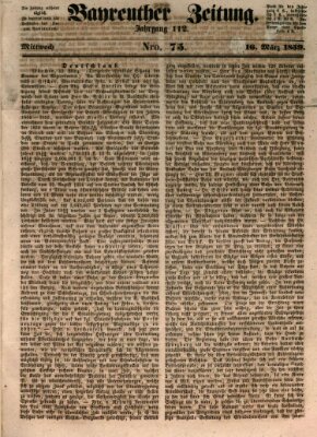 Bayreuther Zeitung Mittwoch 16. März 1859