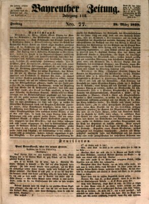 Bayreuther Zeitung Freitag 18. März 1859